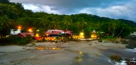 Montezuma Town with lights in the evening