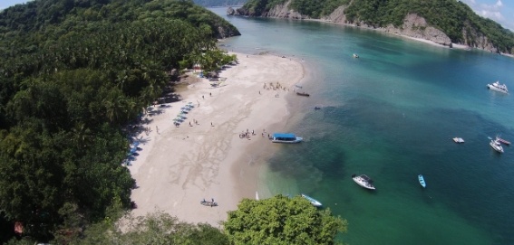 aerial view of boats at Tortuga island