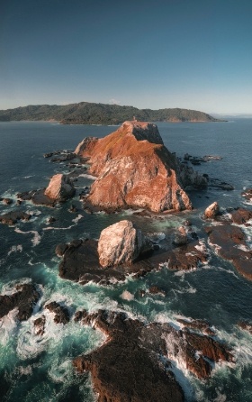 view over the ocean looking toward Cabo Blanco Island
