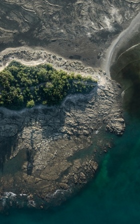 aerial view of Cemetery Island Cabuya