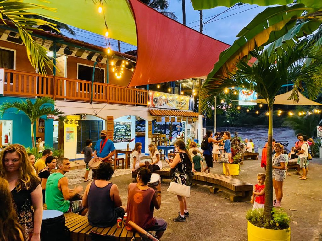 people gathering in downtown Montezuma