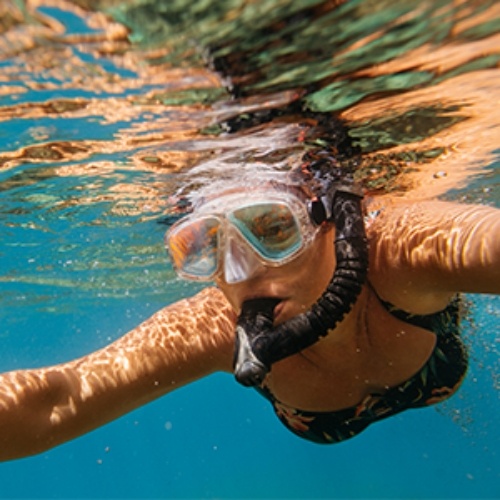 woman snorkeling Montezuma Costa Rica