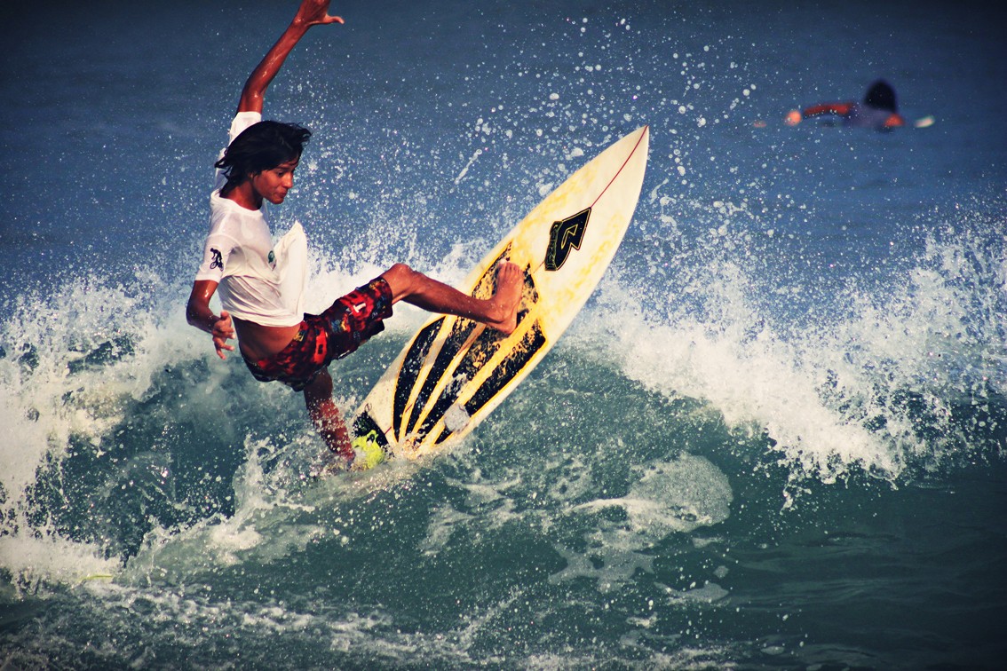 Man Surfing in Montezuma Best Jumping Wave