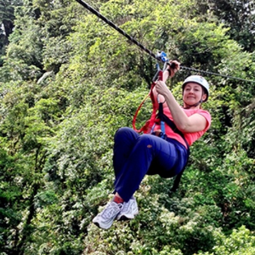 woman on zipline Montezuma Costa Rica
